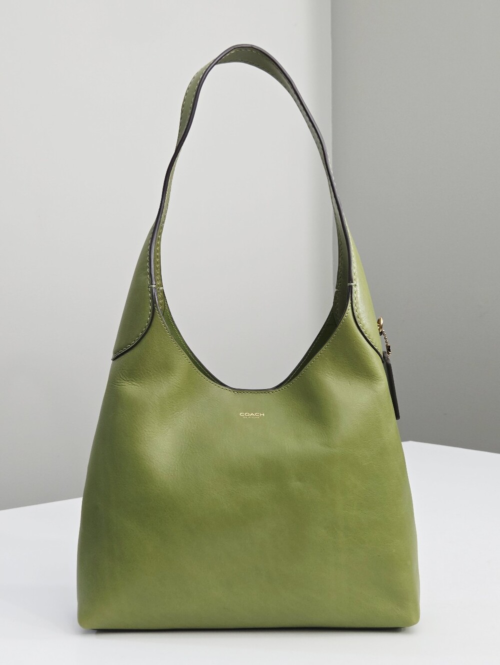 EXCELLENT AUTHENTIC COACH BROOKLYN 28 SHOULDER BAG - DARK LIME - Picture 3 of 13